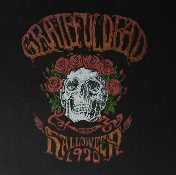 Greatful Dead Halloween 1970 women's black short sleeve cropped t shirt size L - Picture 4 of 10